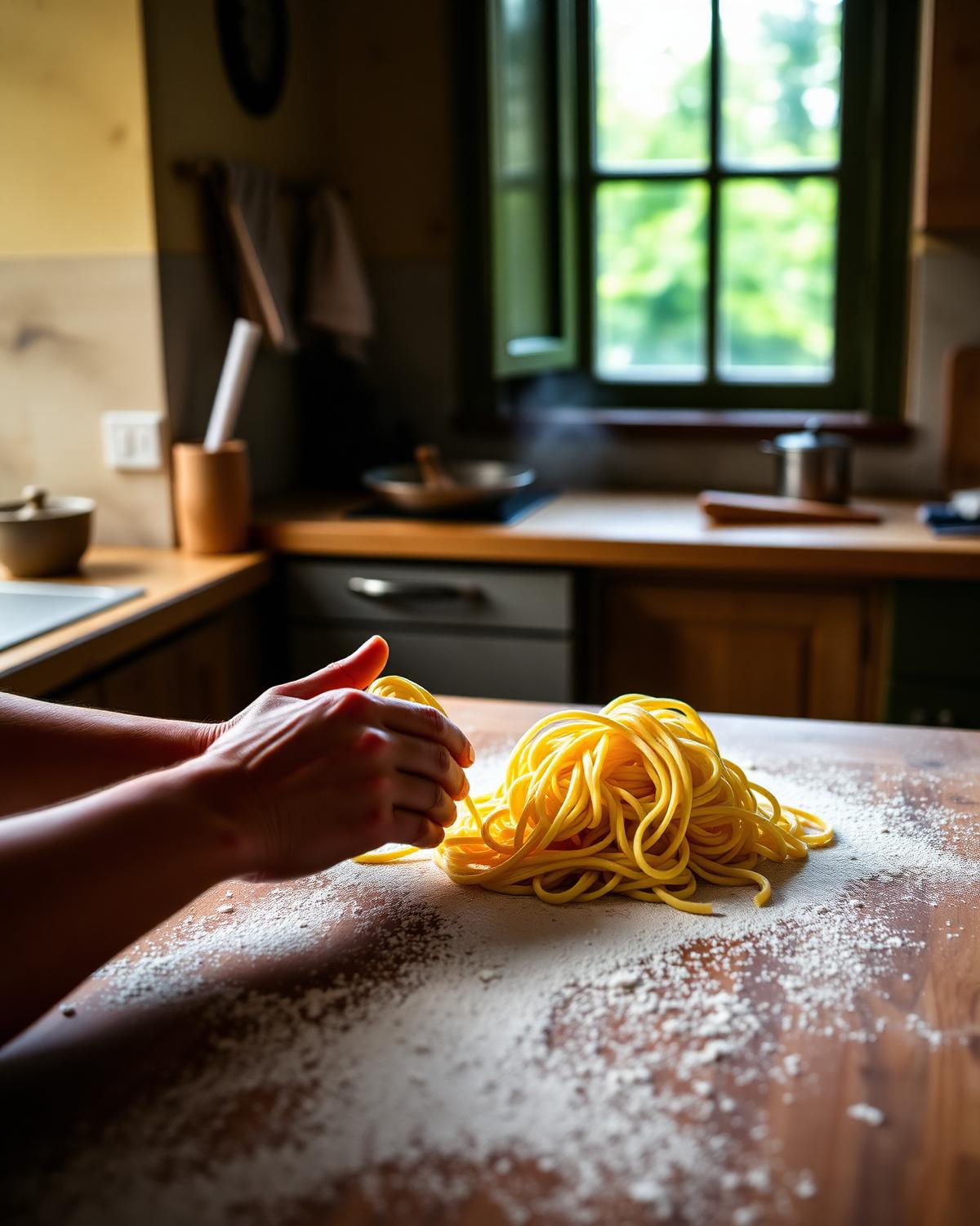 Pasta in a Florence kitchen